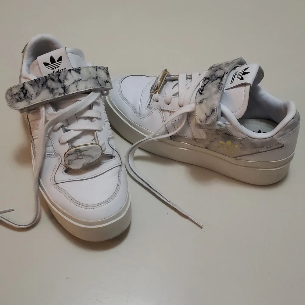 adidas Women's White Marble Platform Sneakers